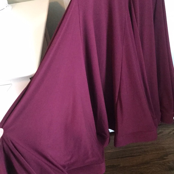 Jovani Burgundy Mermaid Gown low cut sides - Picture 7 of 8